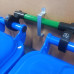Wheelie bin clamp with galvanised wall, fence bracket Wheelie bin clamp with galvanised wall, fence bracket