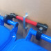 Wheelie bin clamp with galvanised wall, fence bracket